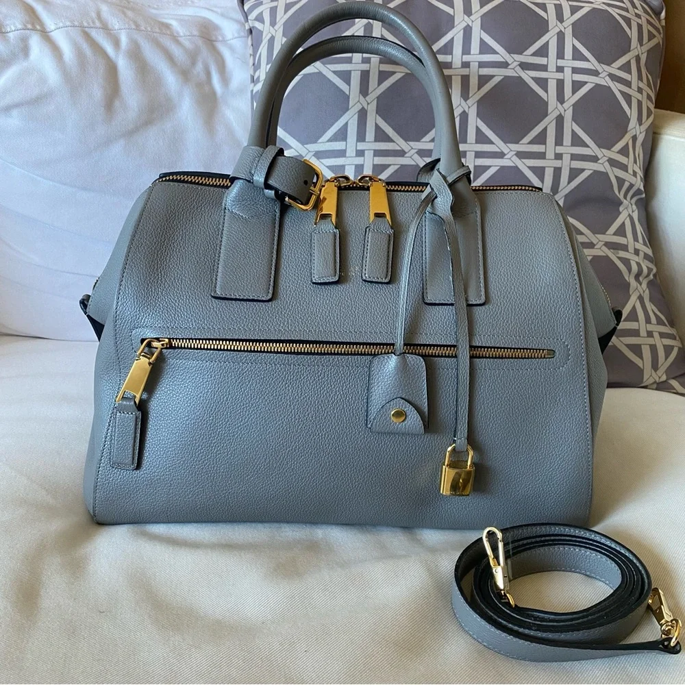 Auth Marc Jacobs Italy Medium Incognito Satchel Bag Grey Gold - Picture 1 of 14
